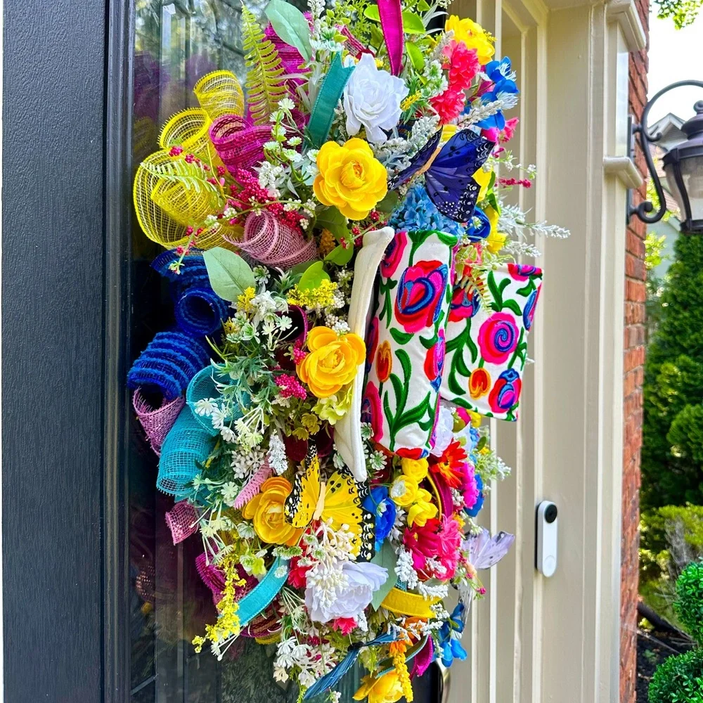 XL Big Bow Colorful Wreath